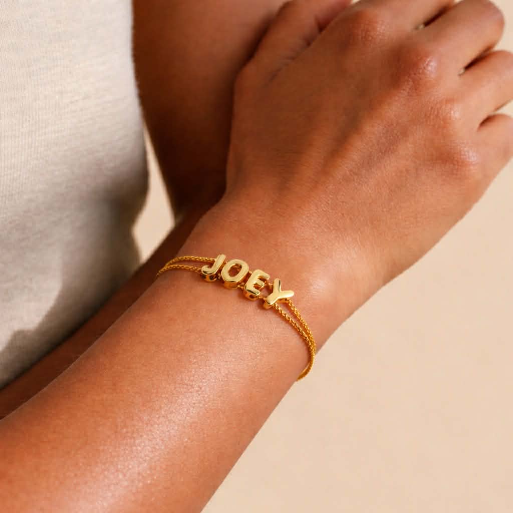 3D Bubble Letter Bracelet