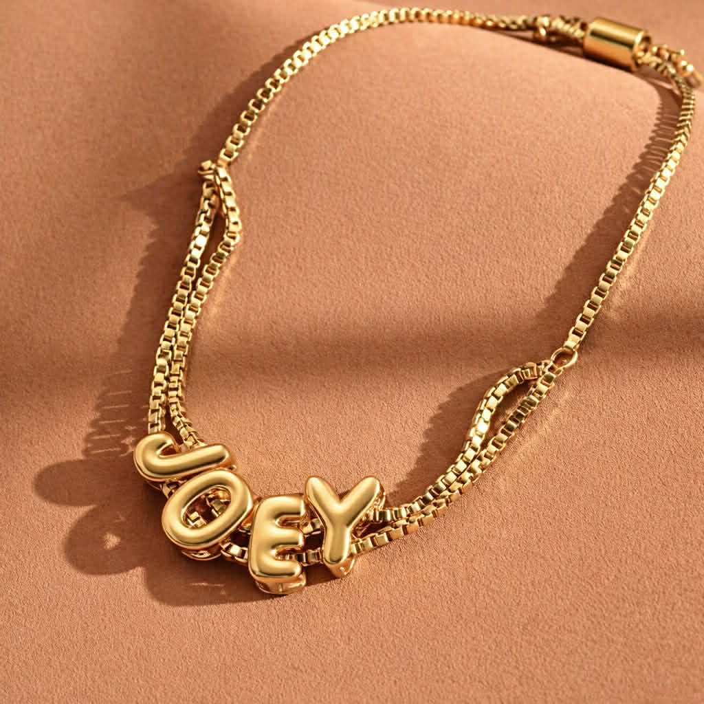 3D Bubble Letter Bracelet