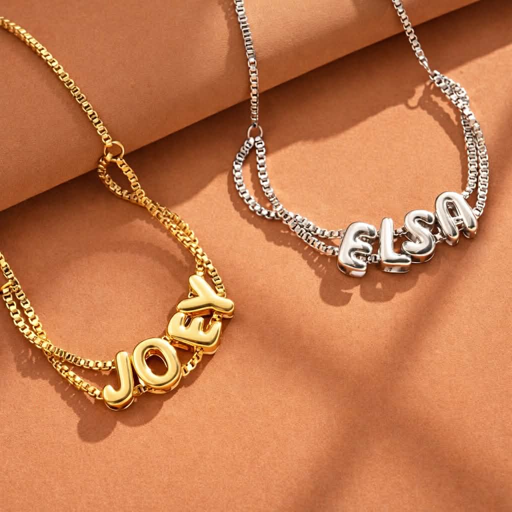 3D Bubble Letter Bracelet