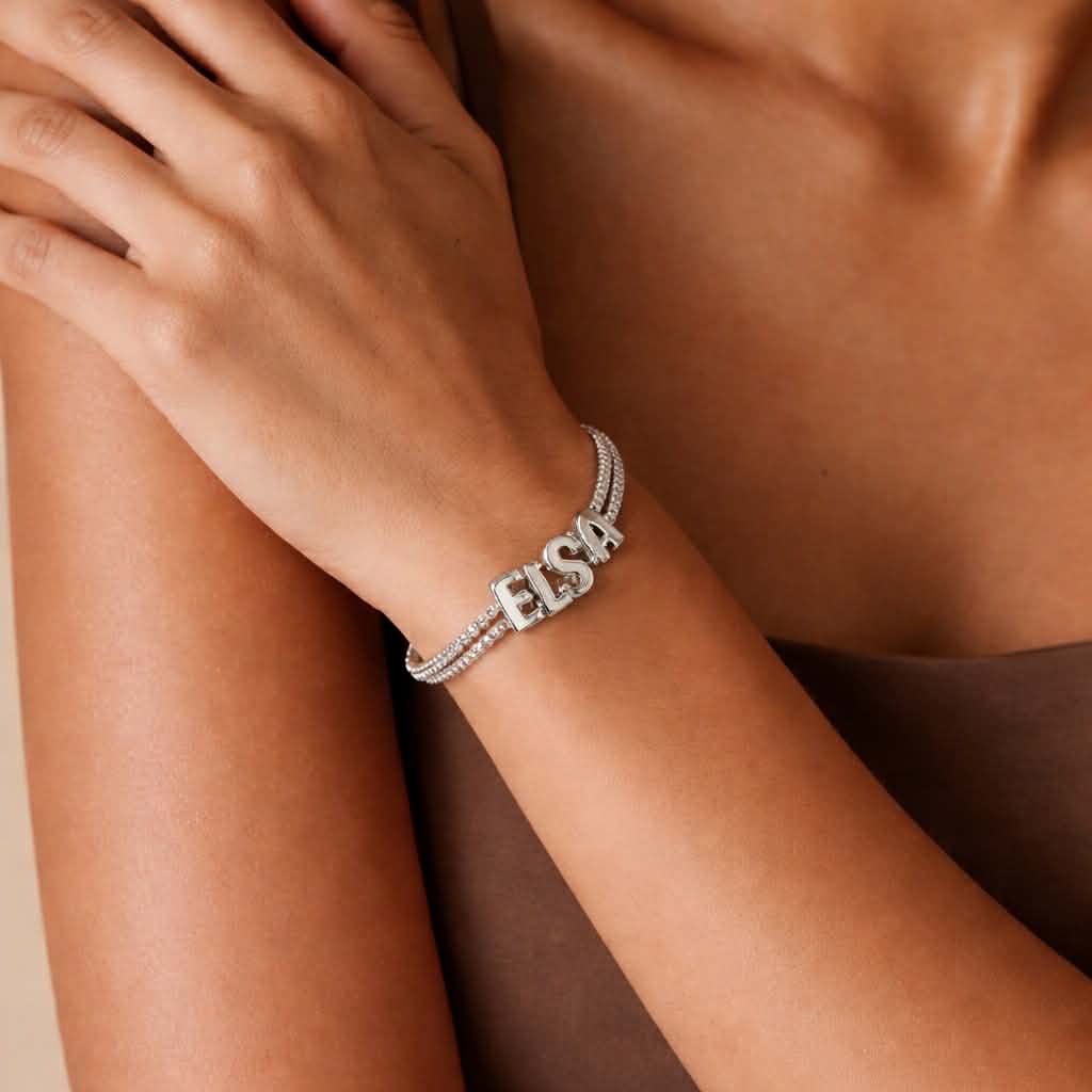 3D Bubble Letter Bracelet