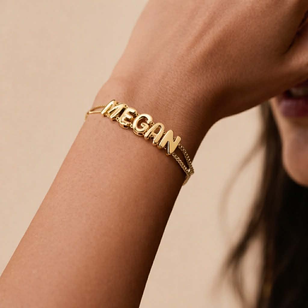 3D Bubble Letter Bracelet