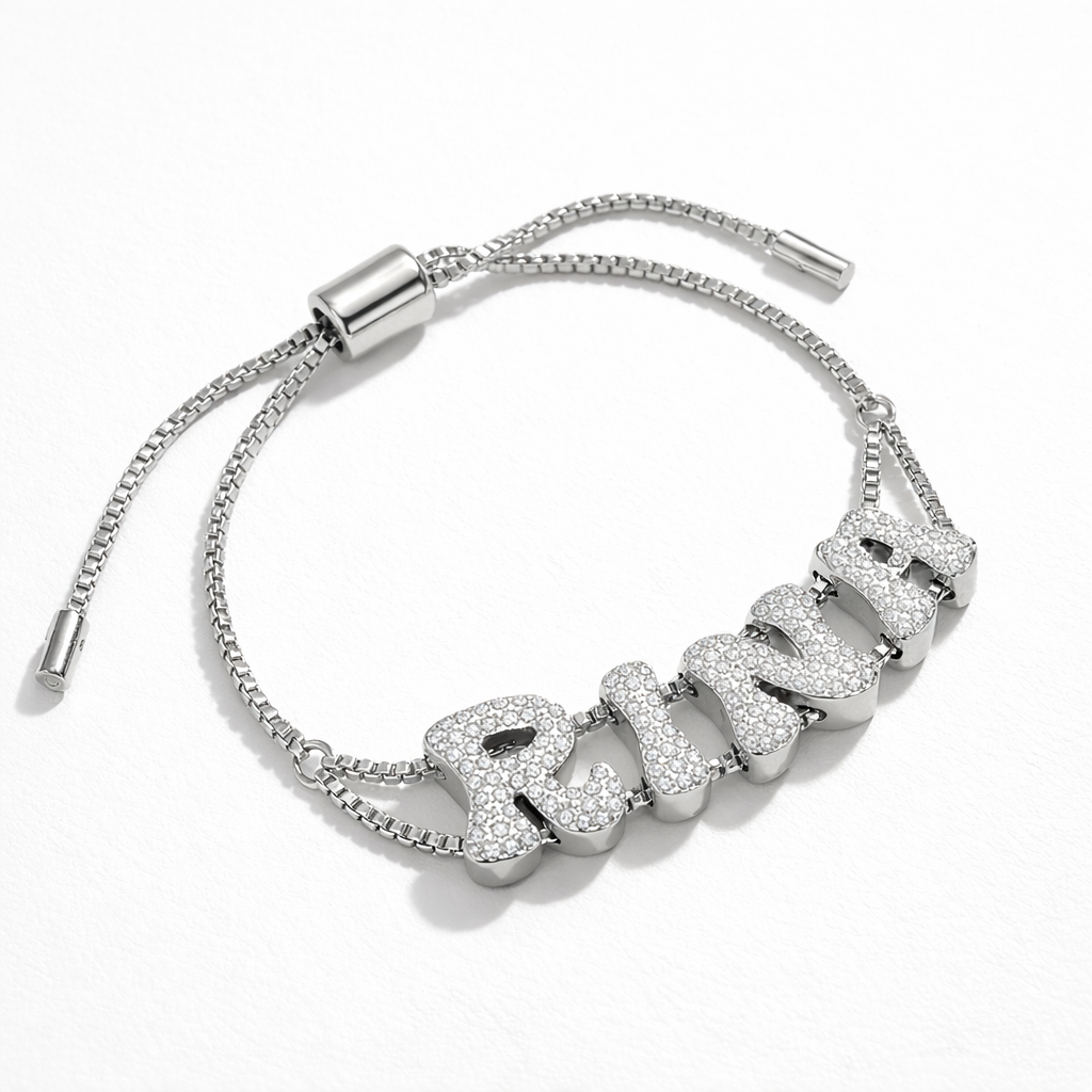 Sparkling Bubble Name Bracelet