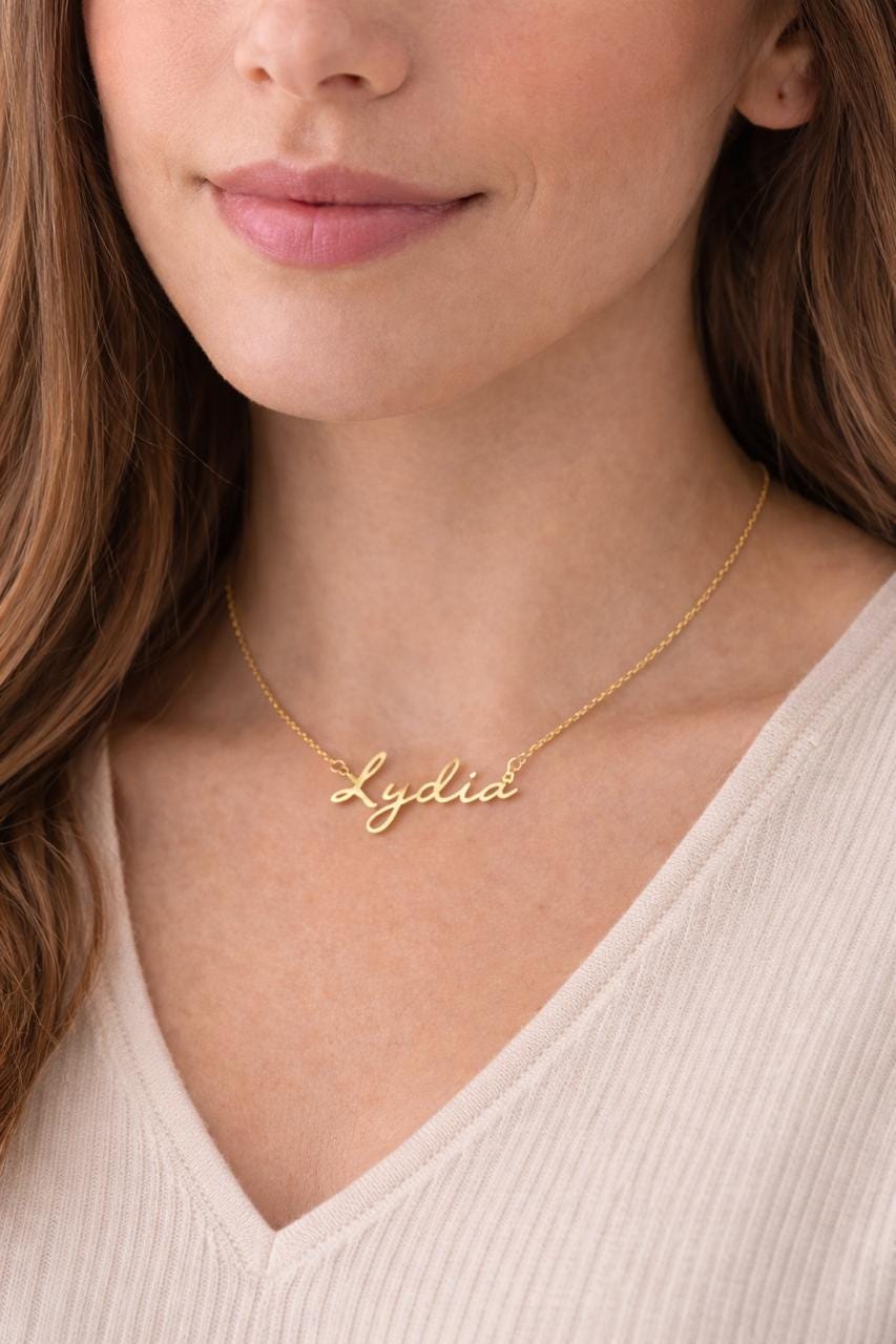 Cursive Name Necklace – Non-Tarnish Everyday Wear Personalized Jewelry