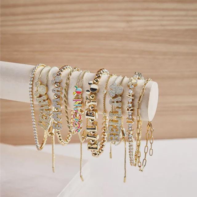 Minimalist Letter Bracelet – Fashionable Oil Drip Alphabet Bracelet, Adjustable Personalized Jewelry