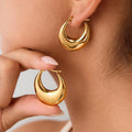 U-Shaped Hoop Earrings Minimalist Stainless Steel Jewelry