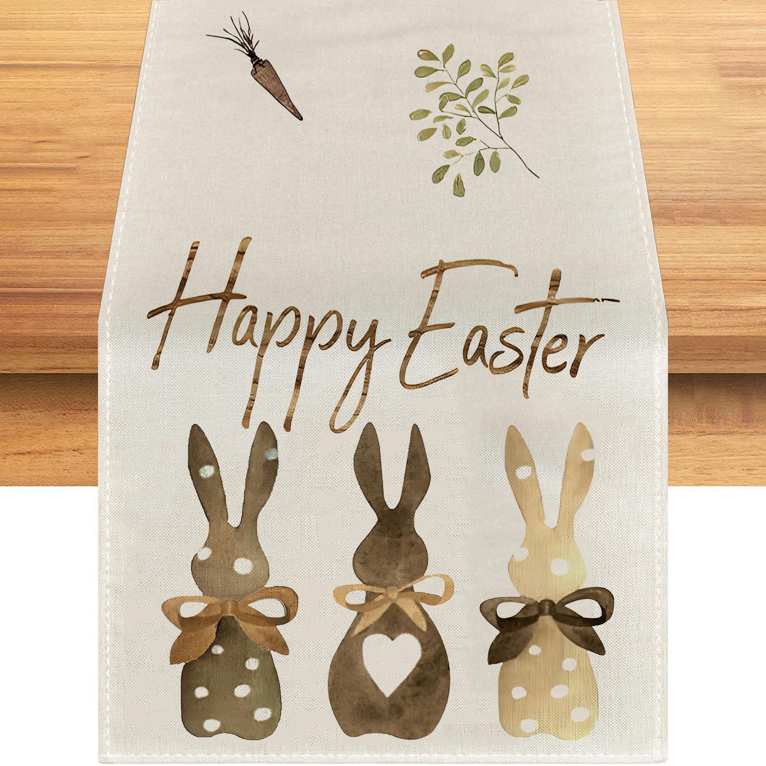 Buy 1 Get 1 Free - Easter Table Runner Bunny Print – Farmhouse Spring Decor