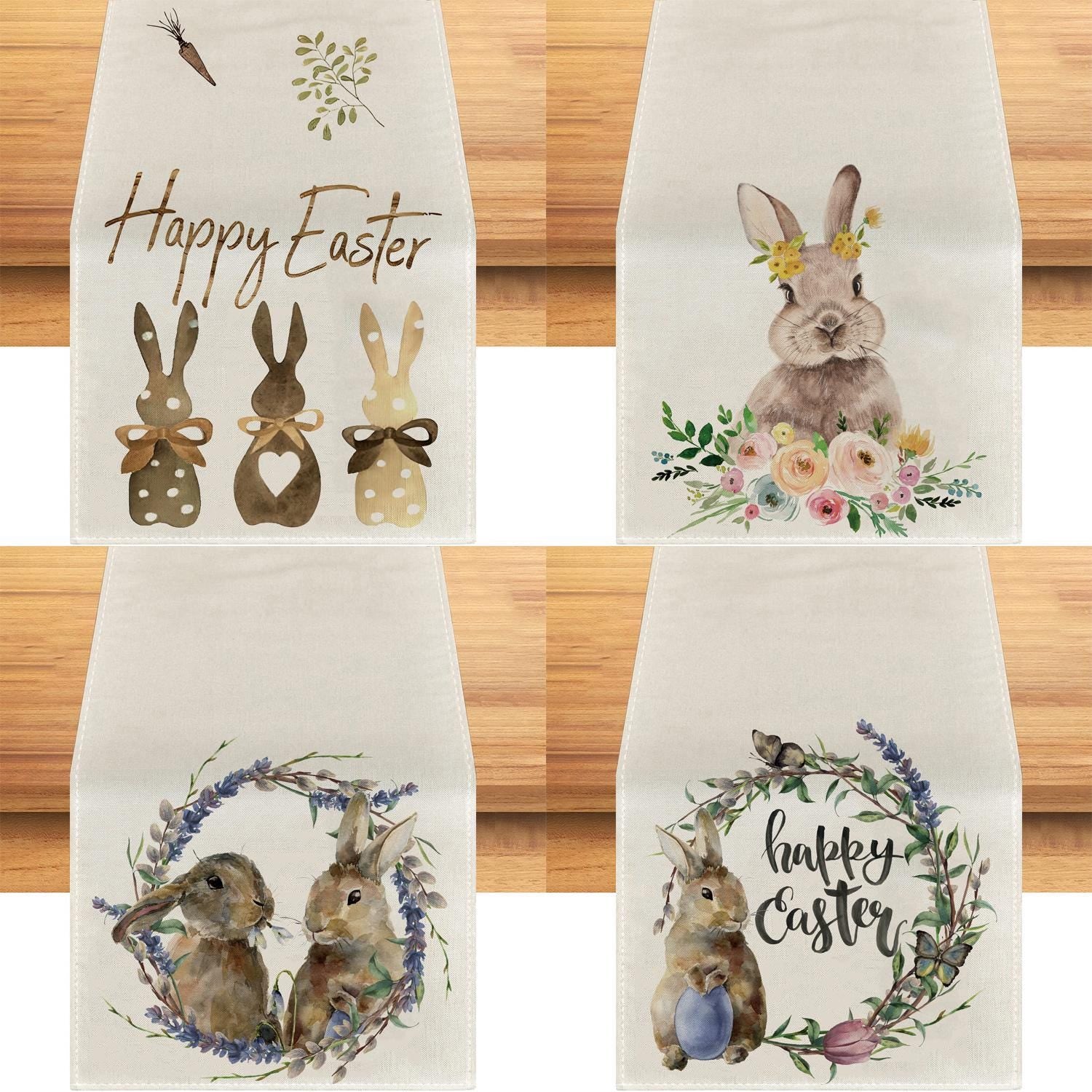 Buy 1 Get 1 Free - Easter Table Runner Bunny Print – Farmhouse Spring Decor