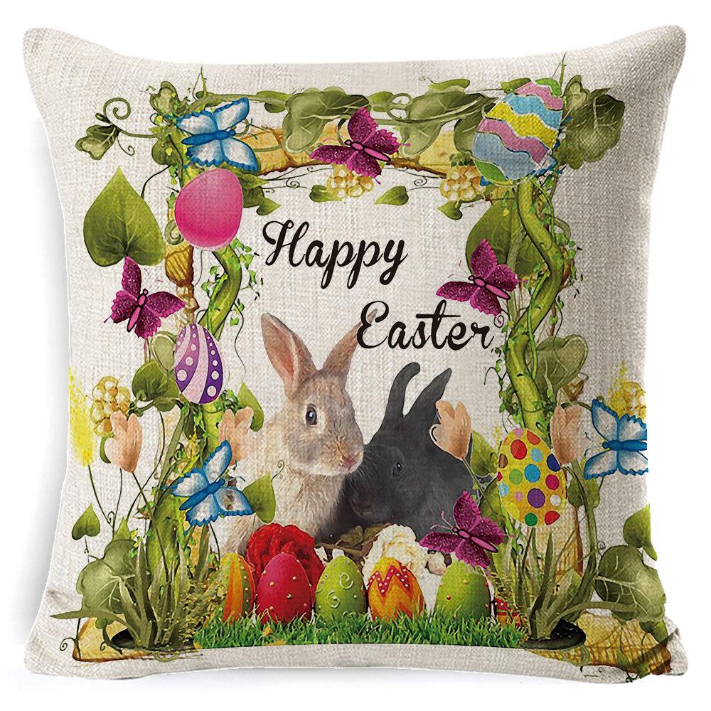 Easter Bunny Pillow Cover, Spring Rabbit Cushion Case