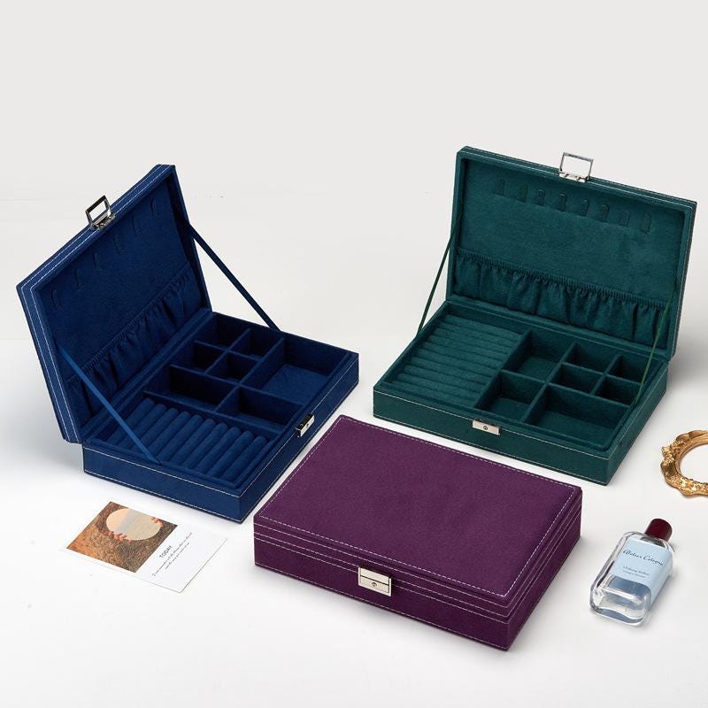 Large Jewelry Organizer Box with Drawers – Multi Layer Storage for Earrings, Necklaces & Rings