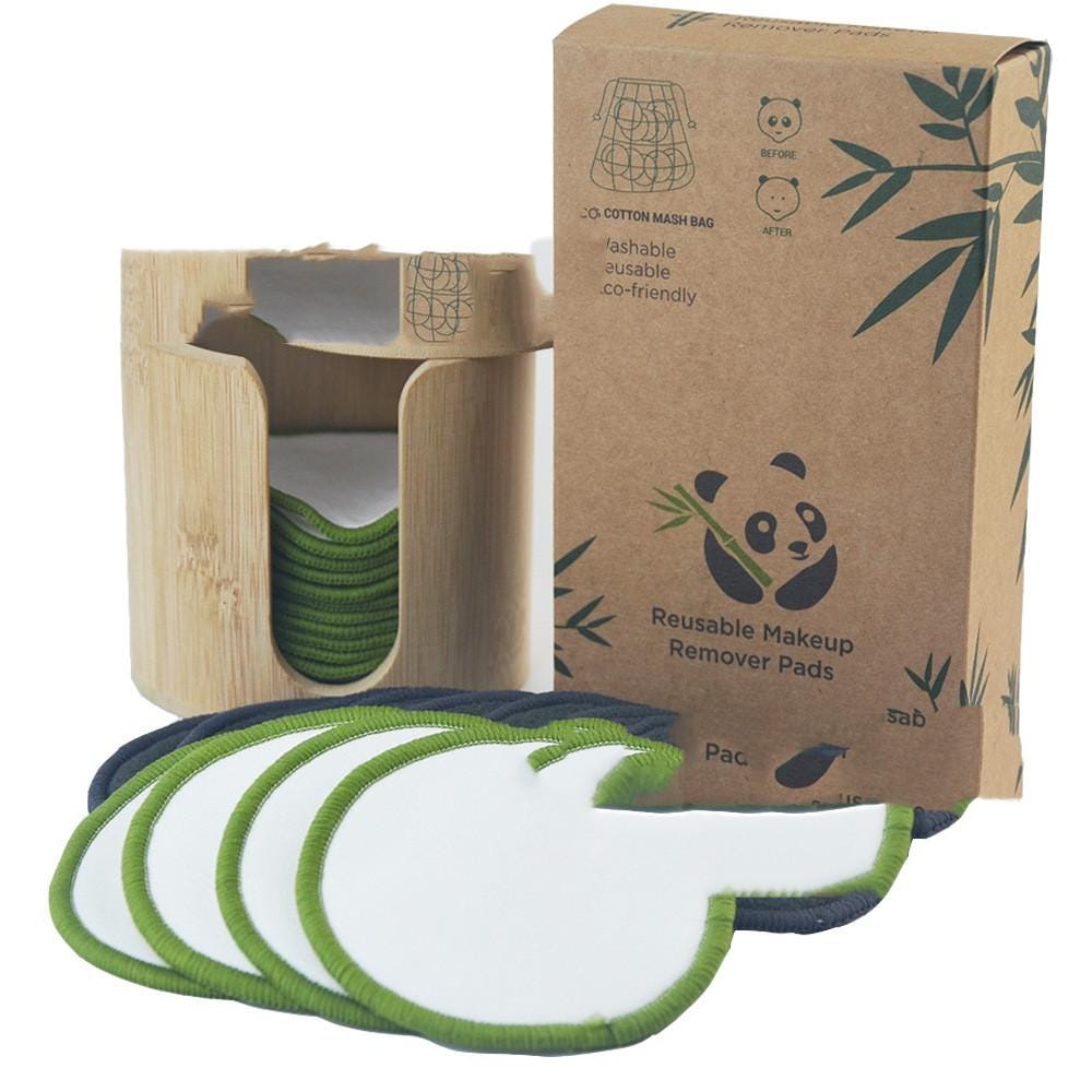 Bamboo Fiber Makeup Remover Pads – Reusable Eco Friendly Facial Cleansing Set