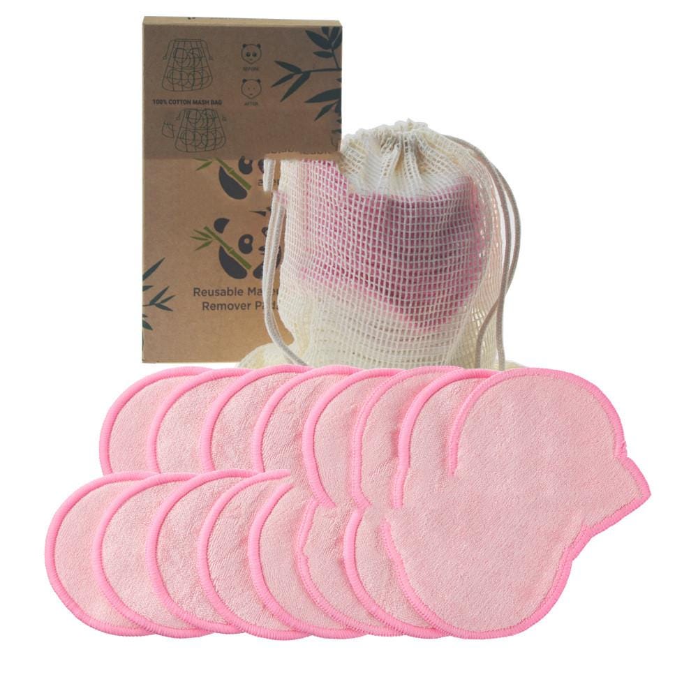 Bamboo Fiber Makeup Remover Pads – Reusable Eco Friendly Facial Cleansing Set