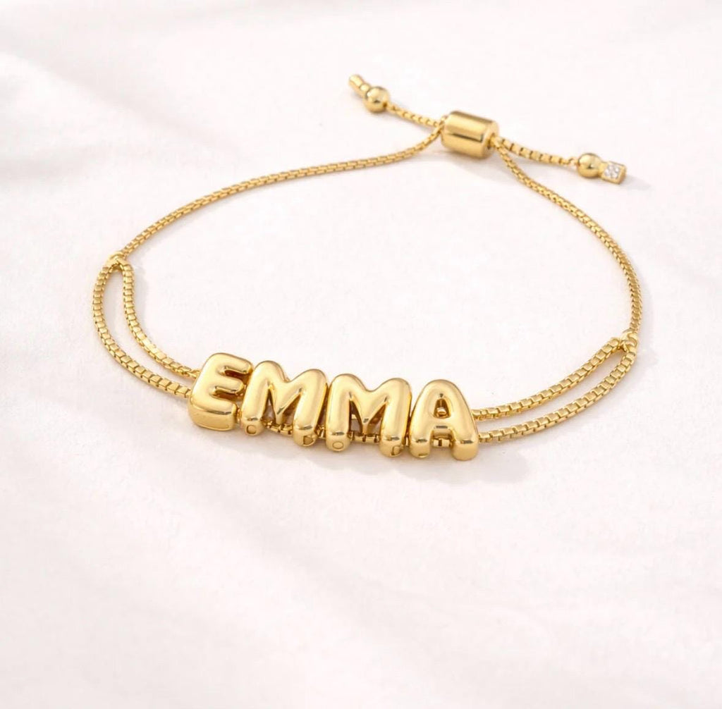 3D Bubble Letter Bracelet
