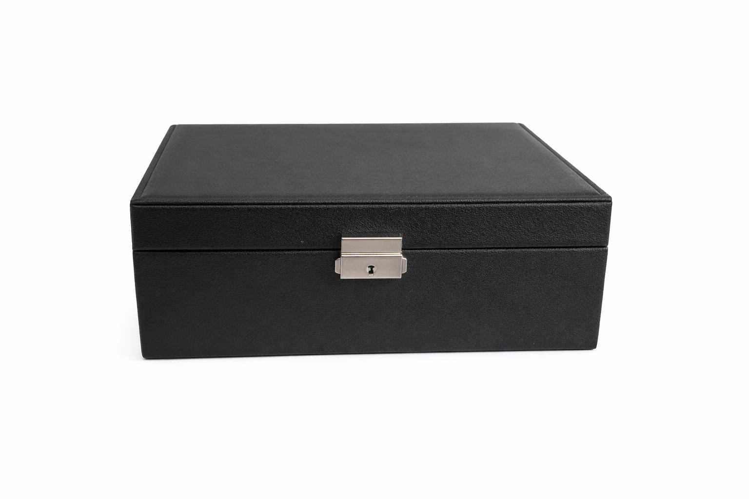 Custom Leather Jewelry Storage Box – Double Layer Travel Organizer for Women