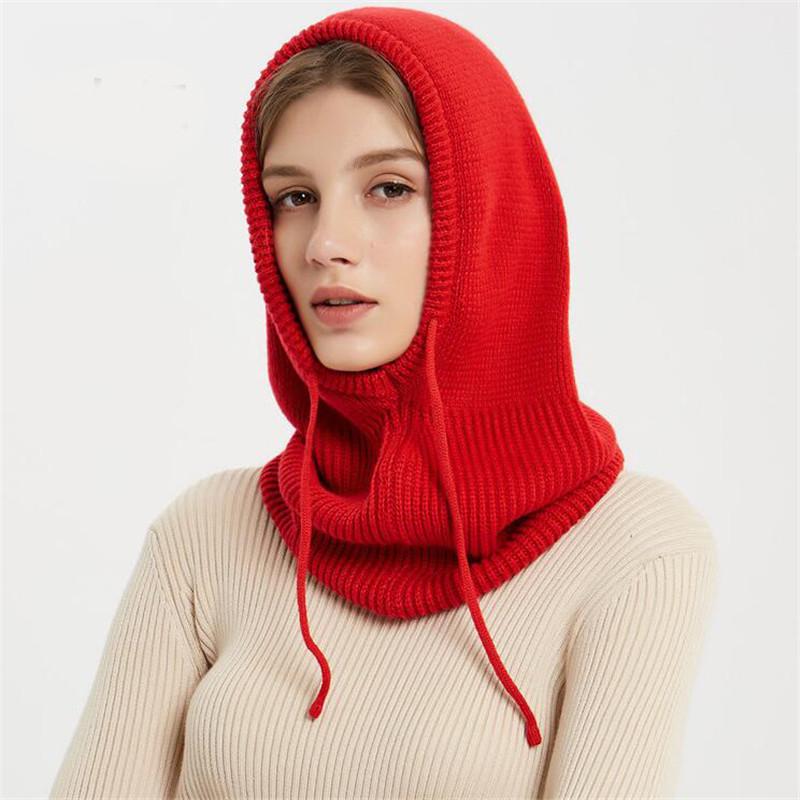Winter Wool Balaclava Hat – Handwoven Tatting Hooded Scarf, Warm Knit Hood Neck Warmer