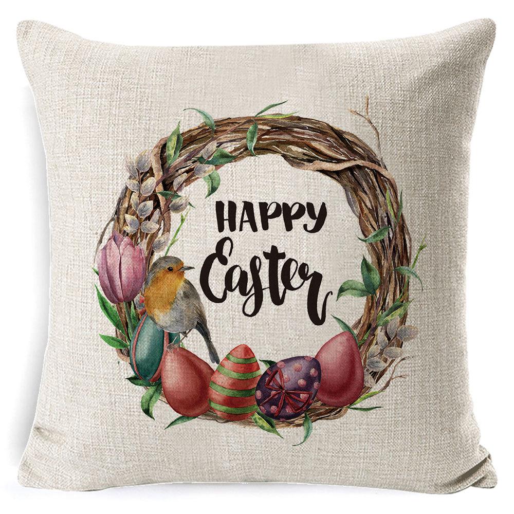 Easter Bunny Pillow Cover, Spring Rabbit Cushion Case