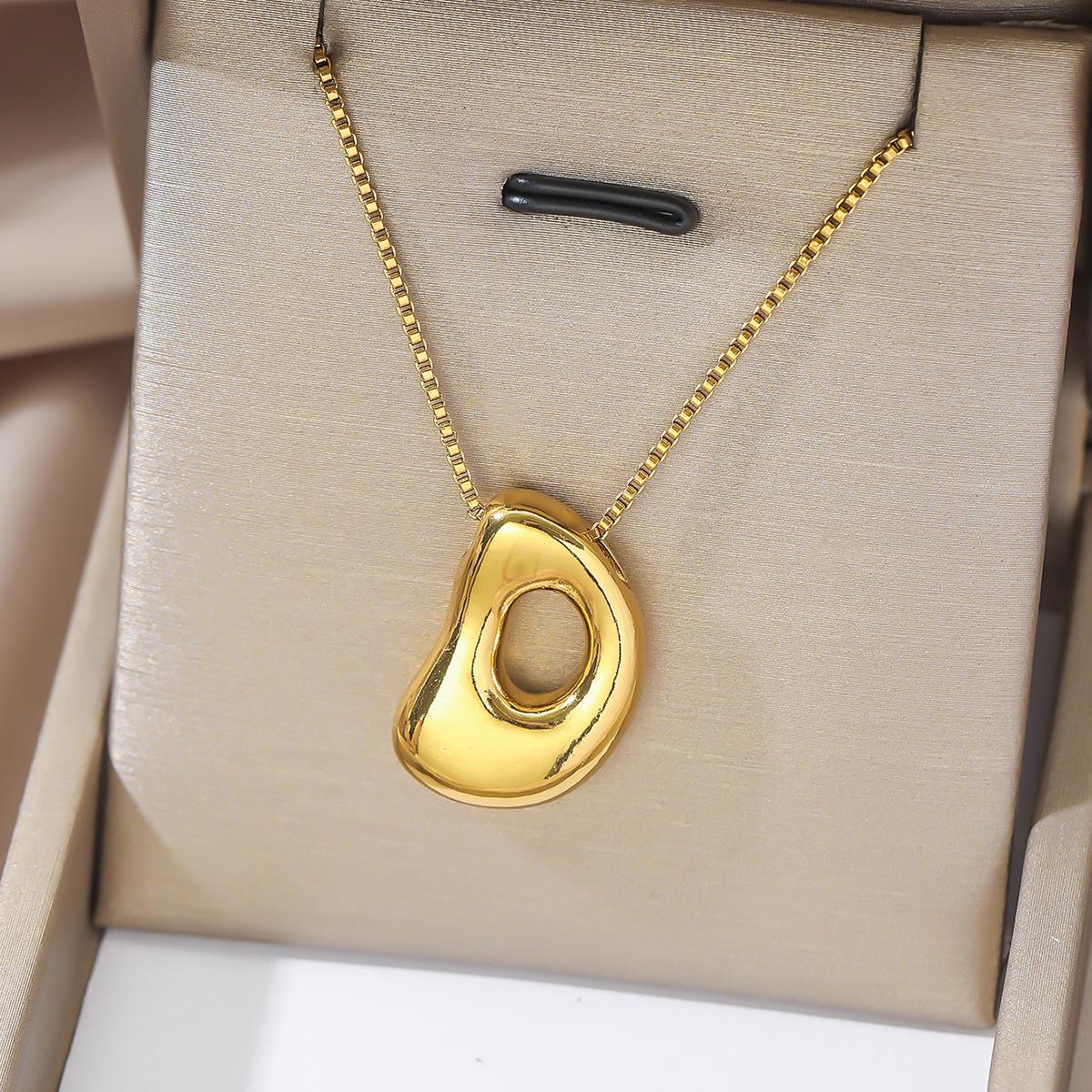 Glossy Bubble Balloon Letter Pendant Necklace