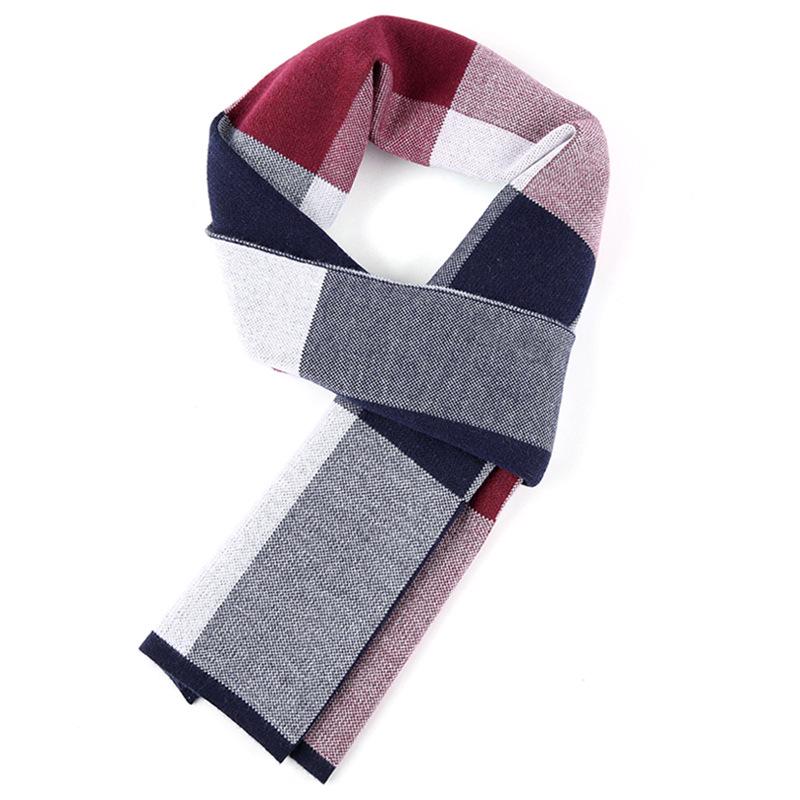Men’s Plaid Knit Scarf – Warm Tartan Winter Neck Wrap Gift for Him