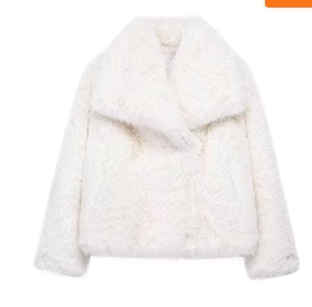 Luxury Women’s Faux Fur Jacket – Plush Soft Lapel Coat, Chic Winter Outerwear