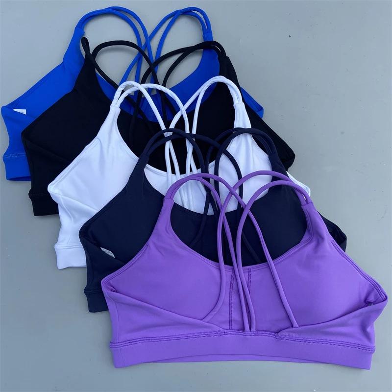 Seamless Sports Bra Women – Nude Feel High Support Workout Bra, Solid Color Yoga Gym Bra
