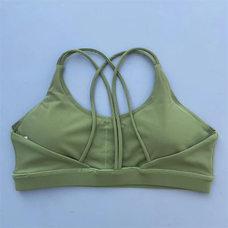 Seamless Sports Bra Women – Nude Feel High Support Workout Bra, Solid Color Yoga Gym Bra