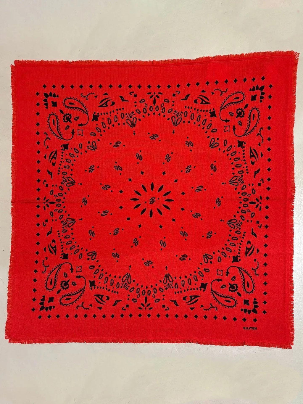 Vintage Knitted Bandana Lightweight Head Scarf Square Hair Wrap Neck Scarf